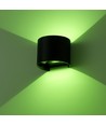6W Væglampe - IP65, Rund, RGB + CCT Tuya, Sort, Op/ned, Justerbar, Inde / ude, Inkl. lyskilde
