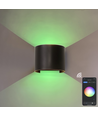 6W Væglampe - IP65, Rund, RGB+CCT, Zigbee, sort, op/ned, justerbar, inde / ude, inkl. lyskilde