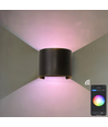 6W Væglampe, Hue kompatibel - IP65, Rund, RGB+CCT, Zigbee, sort, op/ned, justerbar, inde / ude, inkl. lyskilde