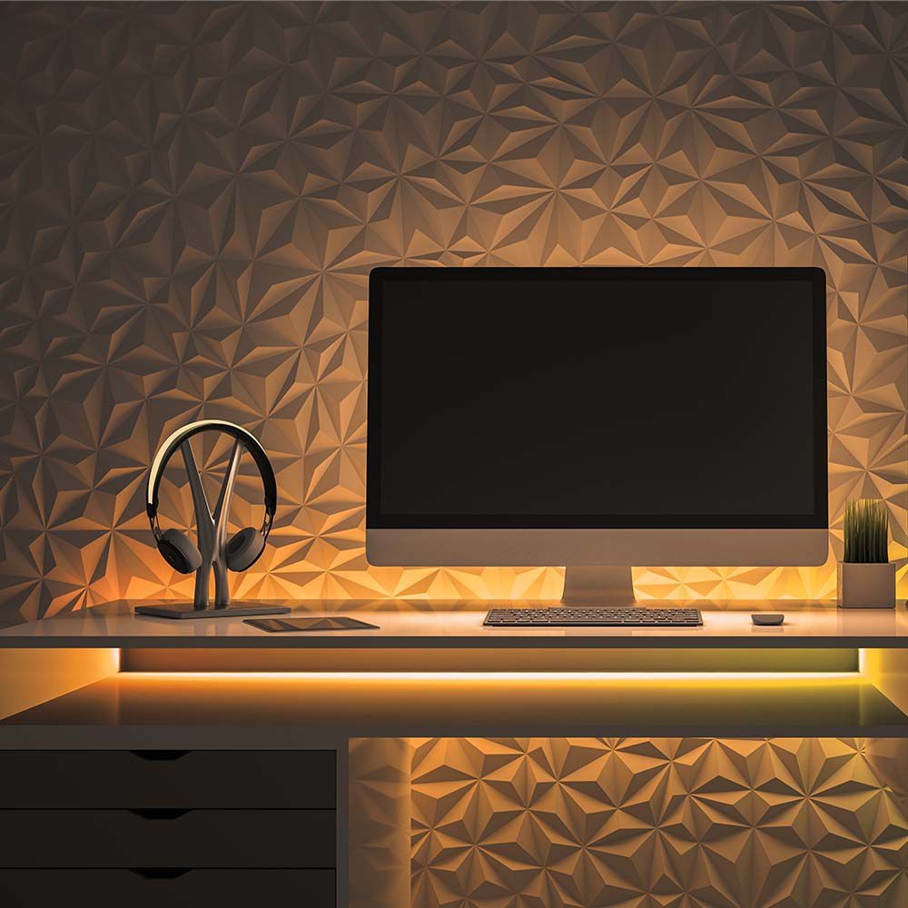10m 12W/m Neon Flex LED strip, 25mm - 24V, 360 grader, IP20, SMD 2835 - Kulør : Varm