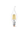 E14 6W LED filament kertepære med flamme - C35, 806lm, 4000K, flicker free, erstatter 60W