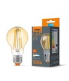 E27 10W LED filament pære - A60, 1050lm, 2200K, Amber glas, 360° lysspredning