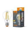E27 10W LED filament pære - A60, 4000K, 360 grader, glas