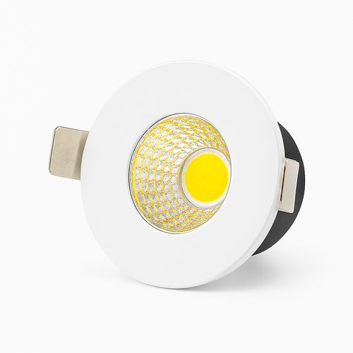 LEDlife Ø3,8cm Focu38 møbelspot indbygning RA92 - Hul: Ø3,5 cm, Mål: Ø3,8 cm, Mat hvid, 2W, 12V DC