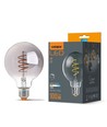 E27 4W dæmpbar LED pære - G95, spiral filament, grafit glas, 1800K, 360°