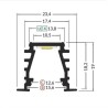 Alu Profil D i Hvid For LED Strip Til Indbyg i Væg eller Loft - 2 Meter