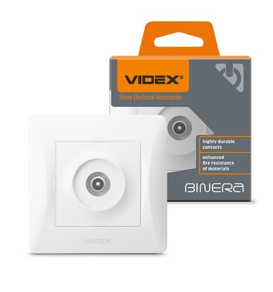 Videx Binera hvidt TV-stik - Komplet, 1 udtag, IP20 indendørs
