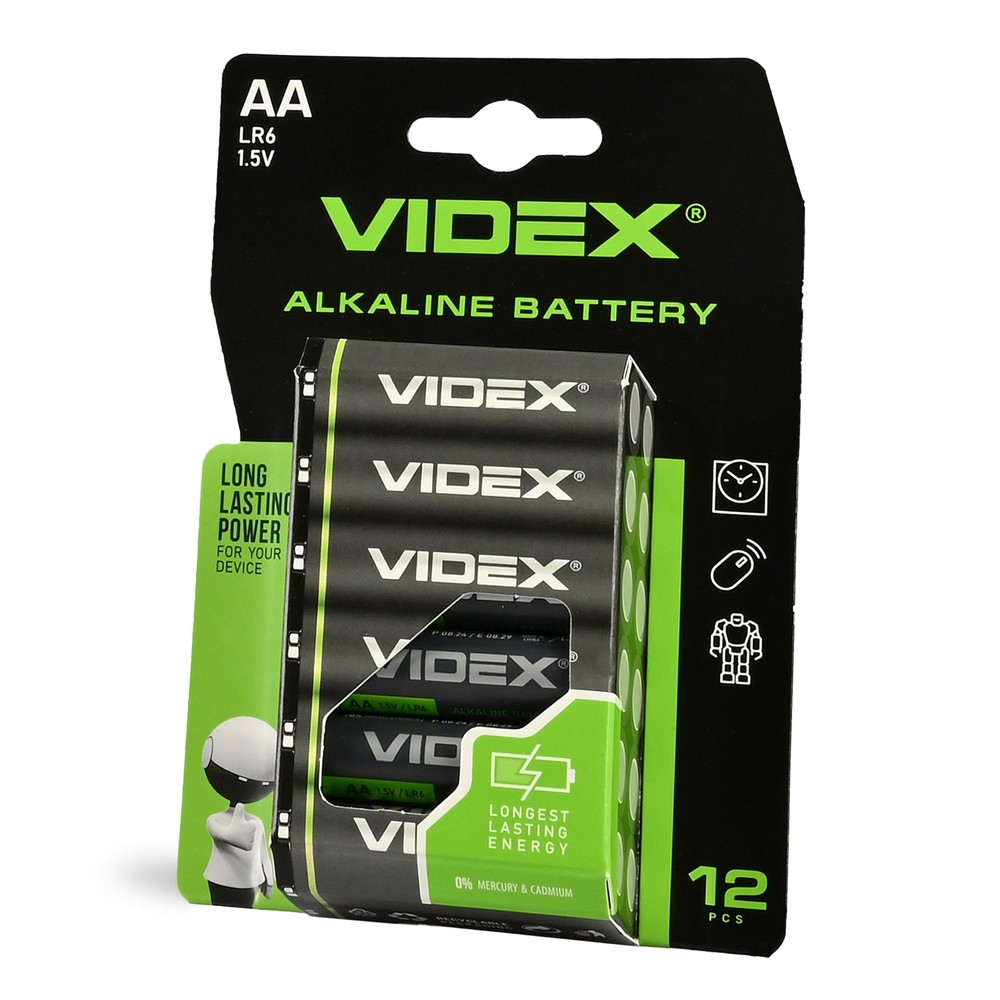 12 stk LR6/AA - Alkaline batteri