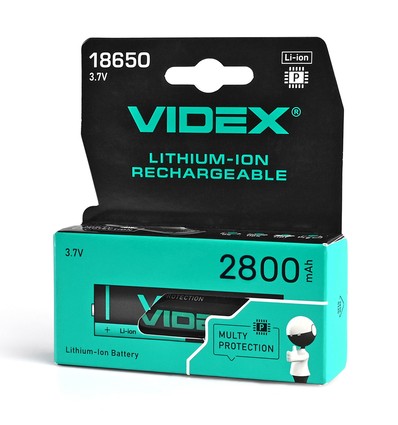 Genopladelig Lithium-ion batteri - 18650-P 2800mAh, med termisk beskyttelse