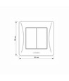 2-kanals afbryder - 86x86, IP20, sort