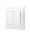 2-kanals afbryder - 86x86, IP20, hvid