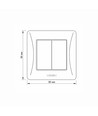 2-kanals afbryder - 86x86, IP20, hvid