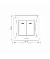 2-kanals afbryder med indikatorlys - 86x86mm, IP20, hvid