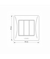 3-kanals afbryder - 86x86mm, IP20, sort