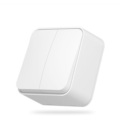 2-kanals påbygningsafbryder - 68x68mm, IP20, hvid