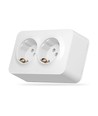 Schuko-stikdåse - overflademonteret, dobbelt, IP20, hvid