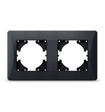 Binera 2-vandret ramme - Sort grafit, 157 x 86 mm, IP20 indendørs