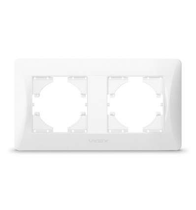 Binera vandret 2-huls ramme, hvid - IP20, til indbygning, plast