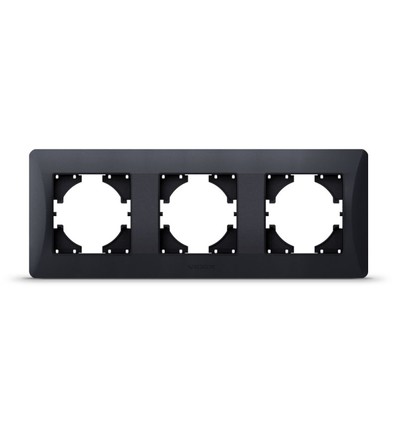 Binera 3-vandret ramme - Sort grafit, 228x86mm, IP20, rektangulær design