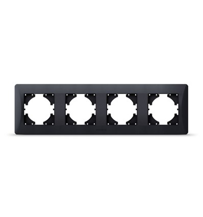 Ramme - 4-plads, horisontal, sort