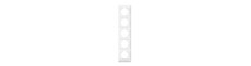 5-huls ramme, lodret - Hvid, IP20, Videx Binera