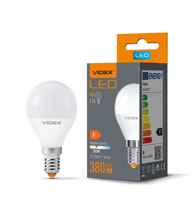 E14 4W LED kronepære - G45, 380lm, 3000K, flicker free