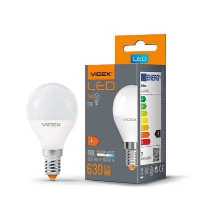 G45 LED-pære 7W E14 - neutral hvid, 230V, 630lm, forbrug 7W