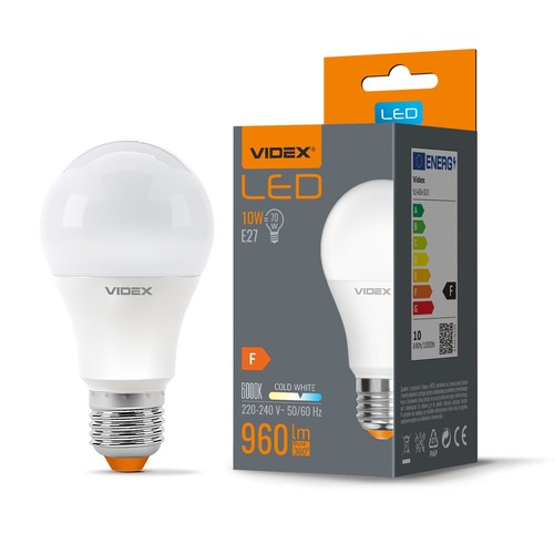 A60 LED-pære 10w E27 - kold hvid, 230v, 960lm, forbrug 10w