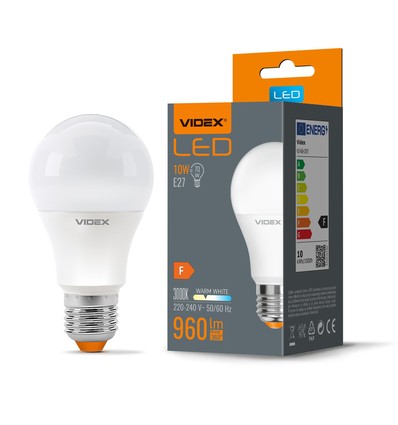 A60 LED-pære 10W E27 - varm hvid, 230V, 960lm, forbrug 10W