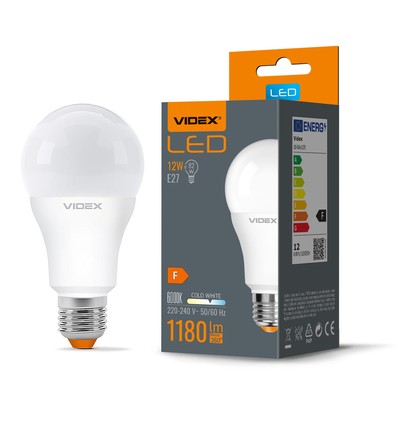 A60 LED-pære 12W E27 - kold hvid, 230V, 1180lm, forbrug 12W