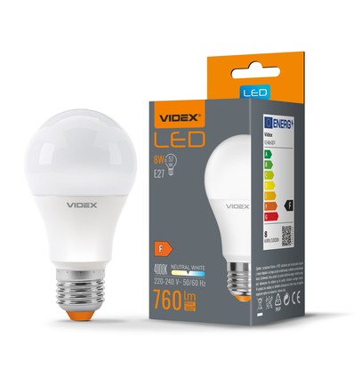A60 LED-pære 8W E27 - neutral hvid, 230V, 760lm