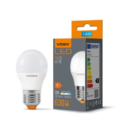 G45 LED-pære 7W E27 - varm hvid, 230V, 630lm, forbrug 7W