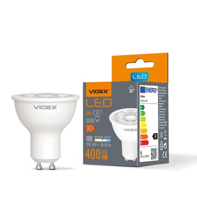 LED-pære 5W GU10 - 36°, neutral hvid, 230V, 400lm, forbrug 5W