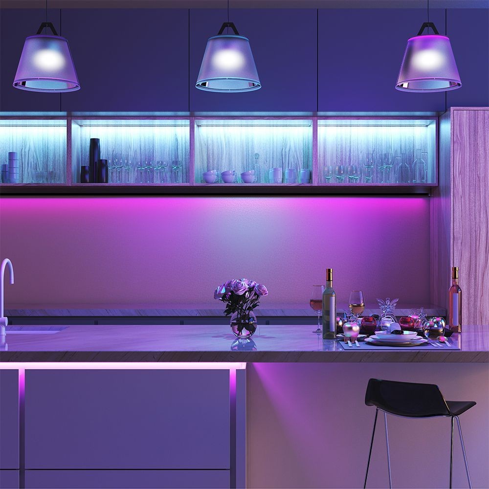 5m 7W/m RGB LED strip sæt - 12V DC, IP20, 60 LED pr. meter billede