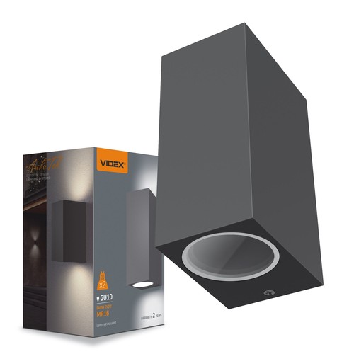 Aron væglampe GU10 - facaderundt, dobbeltsidet, 2xGU10, grå, 230V