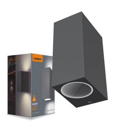 Aron væglampe GU10 - facaderundt, dobbeltsidet, 2xGU10, grå, 230V