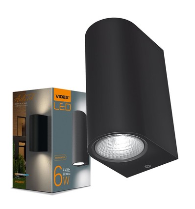 6W LED væglampe til facade - IP54, 2700K, sort, 15cm bred, inkl. lyskilde