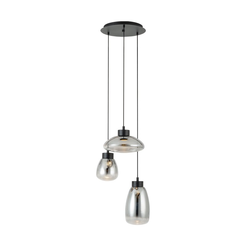 EGLO Sarnarra LED Pendel Lampe Med 3x6W Klynge i Røget Glas