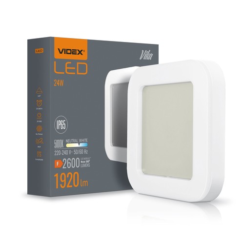 Vika væglampe 24W - neutral hvid, 230V, 2600lm, forbrug 24W