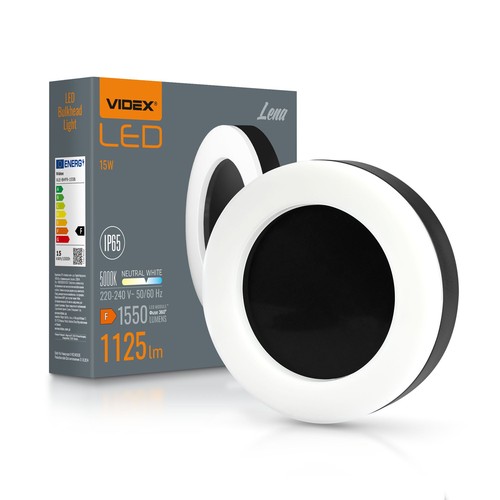 Lena væglampe 15W - LED, sort, neutral hvid, 230V, 1550lm, forbrug 15W