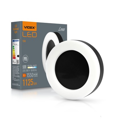 Lena væglampe 15W - LED, sort, neutral hvid, 230V, 1550lm, forbrug 15W