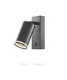 GU10 vægmonteret spot med afbryder - Sort, aluminium, IP20 indendørs, uden lyskilde