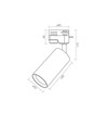 Lonzo GU10 1-faset skinnespot - Uden lyskilde, sort, 1F2W