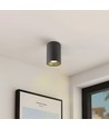 GU10 loftmonteret spot - Sort, Ø9cm, højde 14cm, aluminium, IP20 indendørs, uden lyskilde