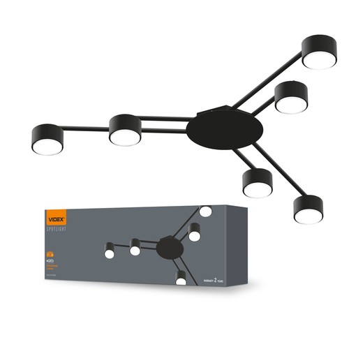 6x GX53 loftmonteret skinnespot - Sort, uden lyskilde, IP20, max 180W