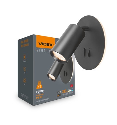 Vægbeslagspotlampe - spænding: 230V, lysstyrke: 380, forbrug: 5W (back light) + max 30