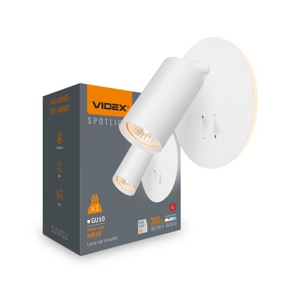 Spotlampe - vægbeslaget, spænding: 230V, lysstyrke: 380, forbrug: 5W (back light) + max 30