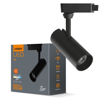 Tor spotlight 10W - sort, 230V, 800 lm, forbrug 10W