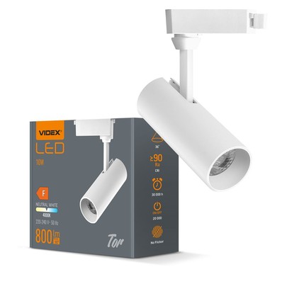 Tor spot 10W - hvid, 230V, 800lm, forbrug 10W