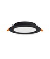 LED indbygningsspot 6W - rund, sort, neutral hvid, 230V, 620lm